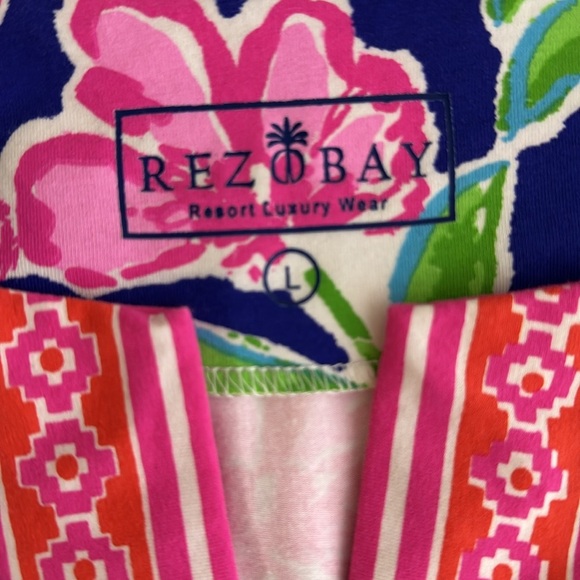 Rezobay Chloe print cotton knit 3/4 sleeves dress size Large never worn - Picture 4 of 5